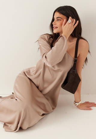 Satin One Shoulder Dress