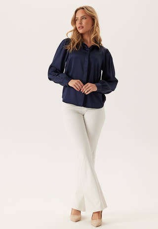 Satin Puff Sleeve Shirt