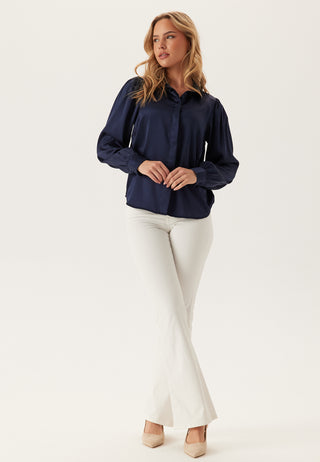 Satin Puff Sleeve Shirt