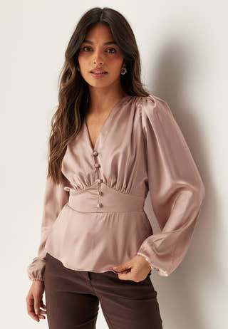 Satin V-neck Blouse