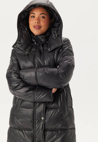 Semi Shiny Long Padded Jacket