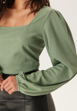Square Neck Balloon Sleeve Top