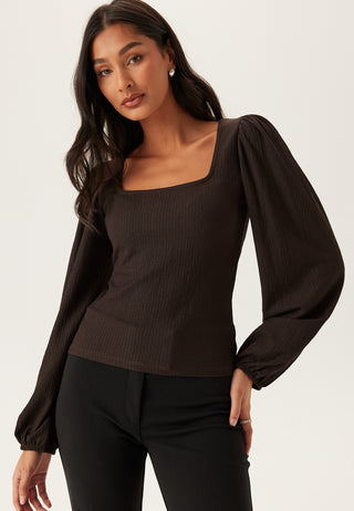 Square Neck Balloon Sleeve Top