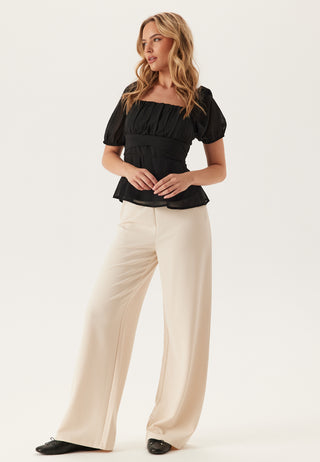 Square Neck S/S Georgette Blouse