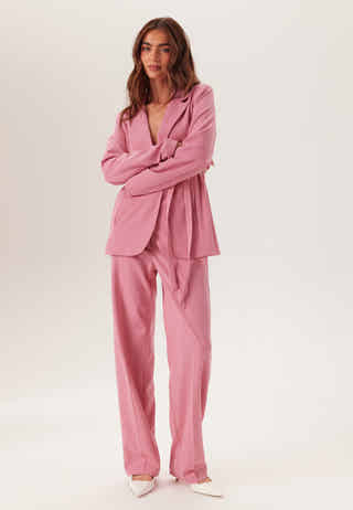 Straight High Waist Suit Trousers