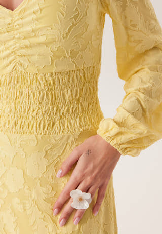 Structure Floral Smock Maxi Dress