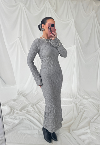 Structure Long Sleeve Midi Dress