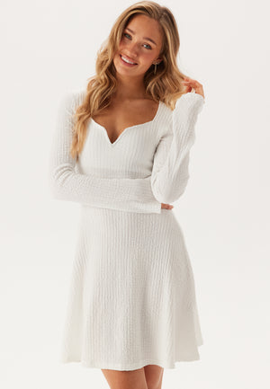 Structured V-neck Skater Dress