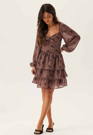 Twist Detail Flounce Dress