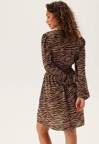 V-neck Button Short Dress