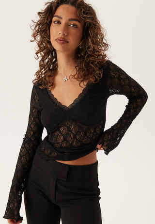 V-Neck Lace Top