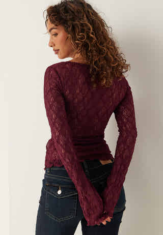 V-Neck Lace Top