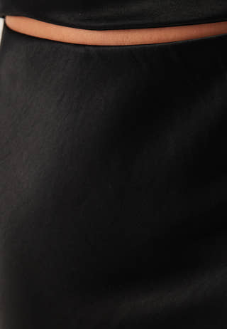 Viscose Satin Lace Skirt