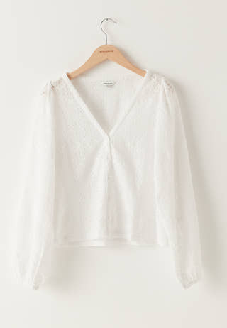 Volume Sleeve Button Blouse