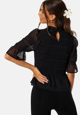 Frill Neck Smock Blouse