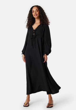 V-neck Strap L/S Dress