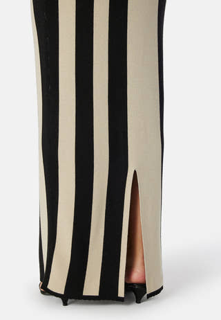 Striped Sleeveless Knitted Dress
