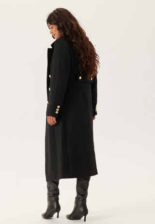 Shaped Wool Blend Coat