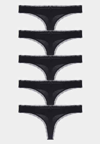 Essential Cotton Thong 5-pack