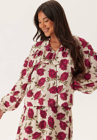 Printed Frill Blouse