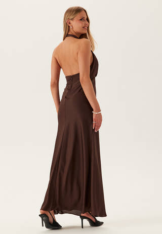 Becca Cowl Halter Satin Gown