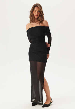 Rani Off Shoulder Mesh Maxi Dr