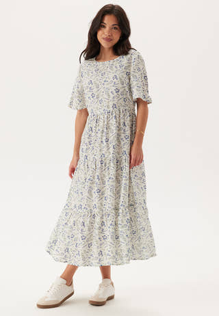 Butterfly Sleeve Viscose Midi Dress