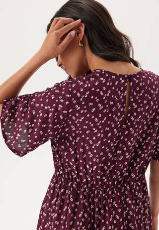 Butterfly Sleeve Viscose Midi Dress