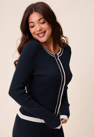 Contrast Knitted Cardigan