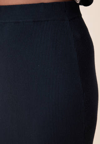 Contrast Knitted Midi Skirt