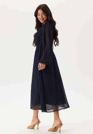 Dobby Dot Smock Midi Dress