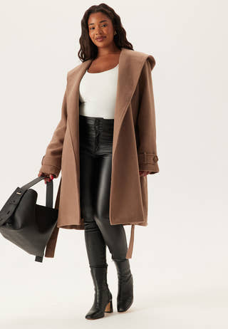 Hooded Wool Mix Coat