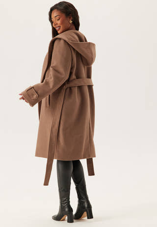 Hooded Wool Mix Coat