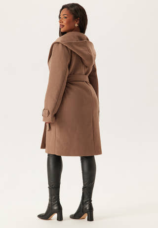 Hooded Wool Mix Coat