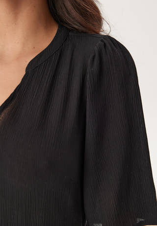 Puff Sleeve Viscose Dress