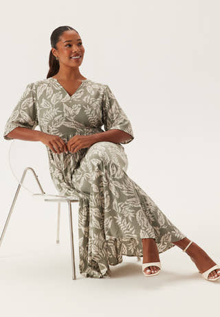 Puff Sleeve Viscose Dress