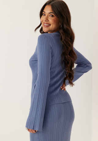 Rib Sculpted Knitted Cardigan