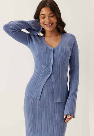 Rib Sculpted Knitted Cardigan