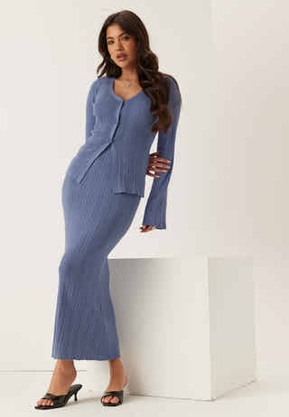 Rib Sculpted Knitted Dress