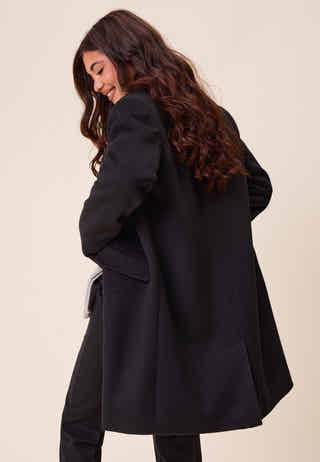 Straight Wool Blend Coat