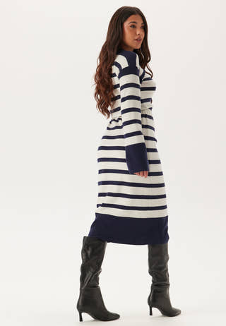 Striped Knitted Midi Dress