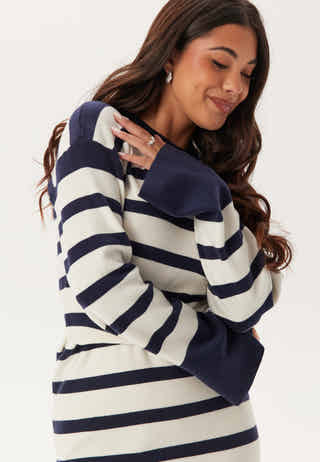 Striped Knitted Midi Dress