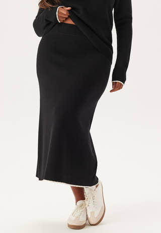 Viscose Contrast Knitted Skirt