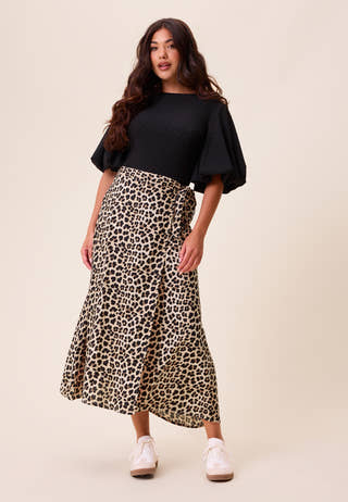 Viscose Midi Wrap Skirt