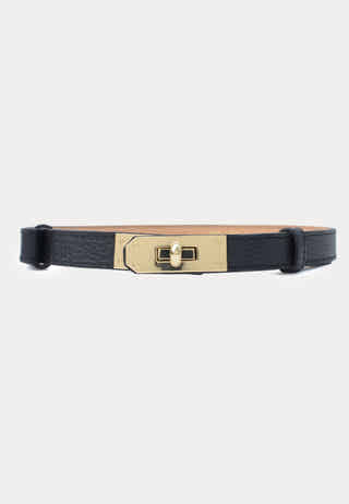 Leather Belt With Turn Lock