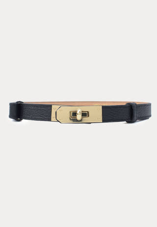 Leather Belt With Turn Lock
