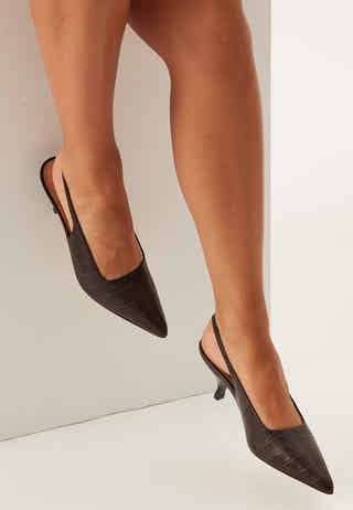 Croco Leather Slingback
