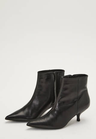 Heeled Leather Ankle Boot