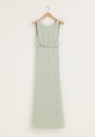 Tie Back Shawl Satin Dress