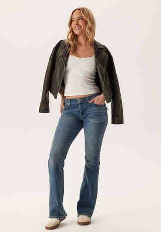 Becca Mid Rise Boot Cut Flap